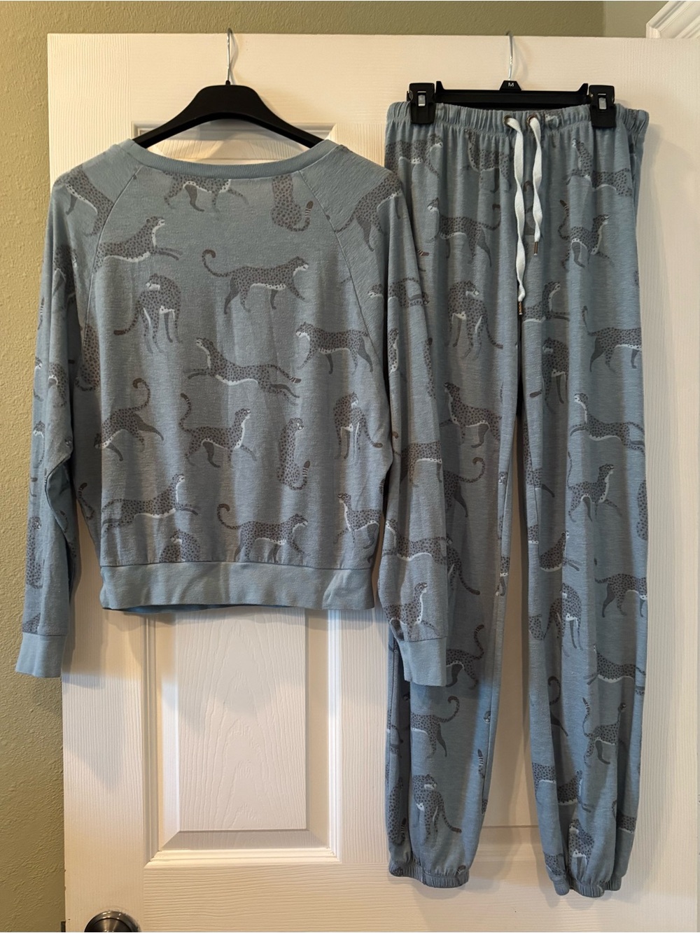 Honeydew Blue Leopard Print Pajama Set - Comfortable Sleepwear - Picture 2 of 9